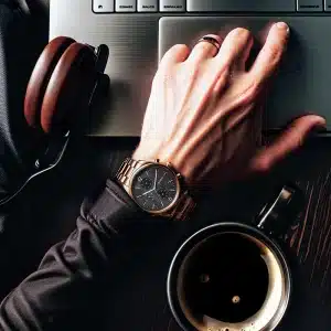 Gadgetoo Titan Neo Splashblack Dial Multi Stainless Steel Strap Watch For Men 1805Km08