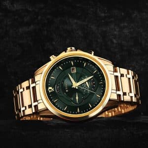 Gadgetoo Titan Regalia Premium Green Chrono Stainless Steel Strap Watch For Men 1830Ym02
