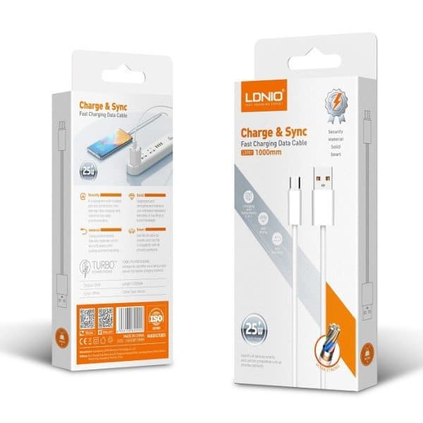 LDNIO LS902 25W Fast Charging Data Cable 2M