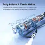 Baseus Car Tire Inflator Pumper VA1 Dual Power Wired & Wireless With Flashlight 6000 mAh Power Bank
