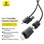 Baseus Versatile Two-for-Two Fast Charging Cable U+C to C+L 60W 1m Cosmic