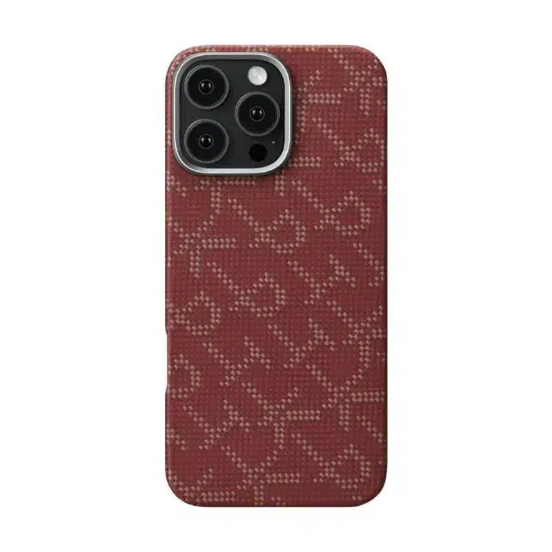 Pitaka-Gold-Red-Classic-Monogram-Tactile-Woven-Case-For-Iphone-16-Pro-16-Pro-Max-2 Pitaka Gold Red Classic Monogram Tactile Woven Case For Iphone 16 Pro &Amp;Amp; 16 Pro Max