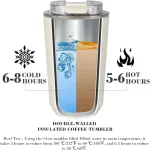 Tumbler Thermos Cup Milky White Coffee Mug Insulated Water Bottle 240ml