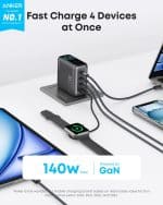 Anker Laptop Charger Zolo 140W 4-Port PD 3.1 with USB-C Cable & Digital Display (B2697) Global - Image 6