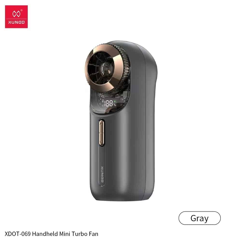 Grey-2 Xundd Xdot-069 Handheld Mini Turbo Fan - Image 1