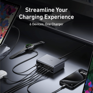Gadgetoo Anker Prime 200W 6 Ports Gan Usb-C Pd Charging Station (A2683)