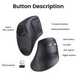 Ugreen Multi-mode Vertical Wireless Mouse MU008 (25444) - Image 9