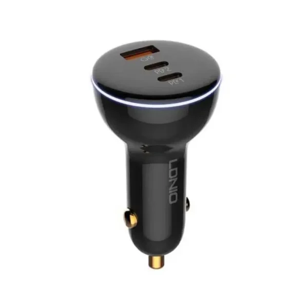 LDNIO C102 160W 3-Port Car Charger with 100W Type-C to Type-C Cable