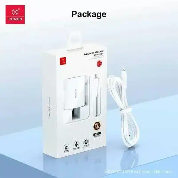 XUNDD XDCH-057 18W Fast Charging Power Adapter with Lightning Cable