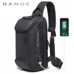 BANGE BG-7082 Anti-theft TSA Lock Crossbody Bag Waterproof Chest Pack with External USB Port