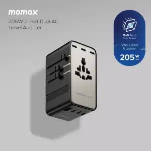 Gadgetoo Momax 1-World² 205W 7-Port Dual Ac Travel Adapter