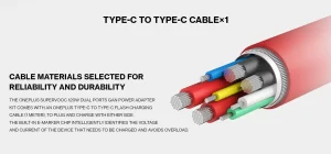 Gadgetoo Oneplus Supervooc 120W Dual Ports Power Adapter With C To C Cable