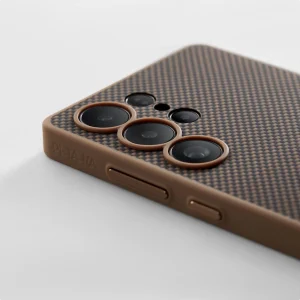 Gadgetoo Pitaka Pinbutton Case For Samsung Galaxy S25 Ultra – Black/Gold