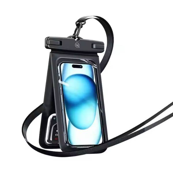 USAMS YD014 Outdoor PVC IP68 Waterproof Mobile Phone Double Bag Floating Dry Bag for Swimming Beach Bicycle Cell Phone Pouches