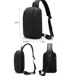 BANGE BG-8031 Men Chest Bag Business Duty Large Capacity Shoulder Crossbody Bag (Black) - Image 2