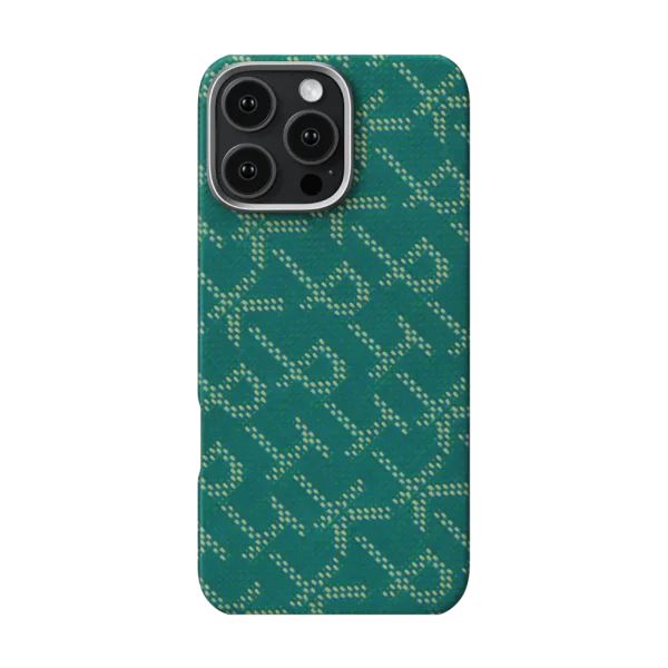 Pitaka Gold Green Classic Monogram Tactile Woven Case