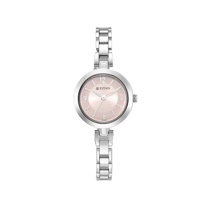 Nr2598Sm06 Titan Nr2598Sm06 Lagan Pink Dial Metal Strap Watch For Women