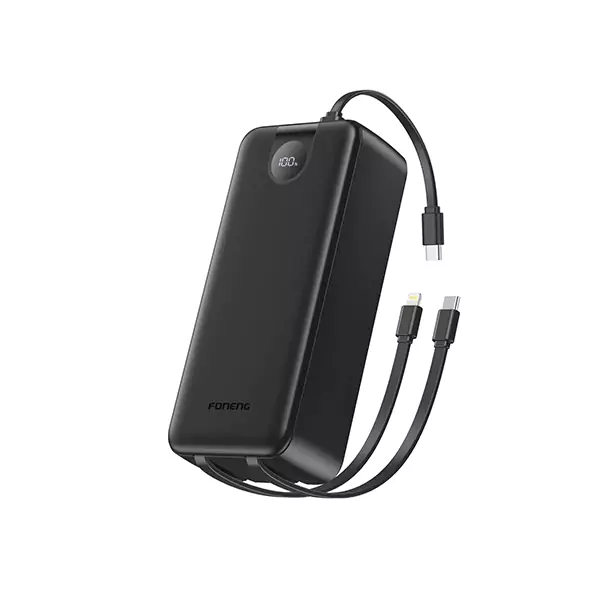 Foneng PX108 30000mAh 22.5W Power Bank with Built-In 3 Cables
