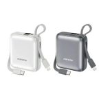 FONENG PX115 10000mAh Mini 22.5W Power Bank with 2 Built-in Cables