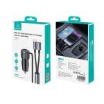 USAMS CC287 YT Series 66W Dual-Port USB & Type-C Car Fast Charger with 2-in-1 Cable - Image 2