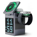 Valdus Pixel Dock Multi-Function 5-in-1 Wireless Charger with Speaker and Digital Clock