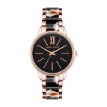 Anne Klein Quartz Analog Black Dial Metal Strap Watch for Women NEAK1412BTRG