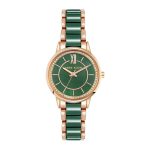Anne Klein Green Dial Quartz Analog Ceramic Strap Watch for Women AK3344GNRG