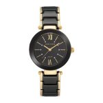Anne Klein Quartz Analog Black Dial Ceramic Strap Watch for Women NCAK3844BKGB