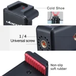 Ulanzi ST-07 Adjustable Phone Holder Vlog Phone Clip with 1/4 Inch Screw Hole Extending Cold Shoe for 5.6-8.3cm Width Smartphone - Image 3