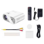 hoco DT1 1280x720P 140ANSI WiFi Bluetooth Wireless Projector Same Screen Version, EU Plug(White) - Image 6