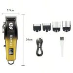 Kemei KM-709A Professional Hair Trimmer with 6500RPM Cordless T-Blade - Image 3