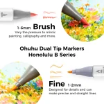 Ohuhu Honolulu B 48 Colours Dual Tip Alcohol Art Markers Brush And Fine - Image 4