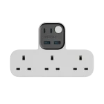 Momax 1-Charge Work Flow T-Shaped Extension Cord with 3 Sockets, 2 USB-A, and 2 USB-C Ports