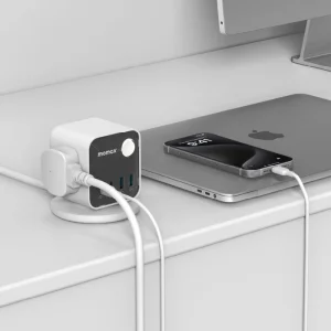 Gadgetoo Momax 1-Charge Work Flow 3-Outlet Gan Power Cube 25W With Usb Ports
