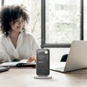 Gadgetoo Momax 1-Charge Work Flow 6-Outlet Gan Power Tower 35W With Usb Ports
