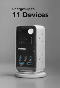 Gadgetoo Momax 1-Charge Work Flow 3-Outlet Gan Power Cube 25W With Usb Ports