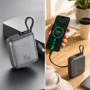 Gadgetoo Foneng Px137 10000Mah 35W Power Bank With Built-In Type-C Cable
