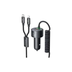 Mcdodo CC-0370 120W Retractable Car Charger with USB-C & Lightning Cables