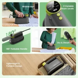 Gadgetoo Oraimo Oei-801A Portable Electric Smart Iron (1740W) For Dry &Amp; Steam Wrinkle Removal