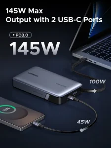 Gadgetoo Ugreen 20000Mah 145W Power Bank With Built-In Cable (55992B) Gadgetoo Ugreen 20000Mah 145W Power Bank With Built-In Cable (55992B)