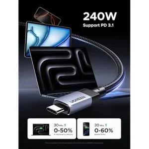 Gadgetoo Ugreen L701 Usb C To Usb C 240W 10Gbps Max Cable